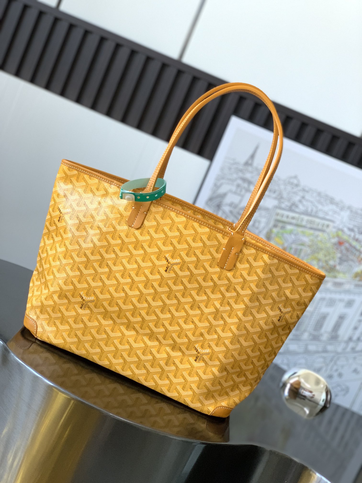 Goyard Yellow Goyardine Coated Canvas and Leather Saint Louis PM Tote Goyard |