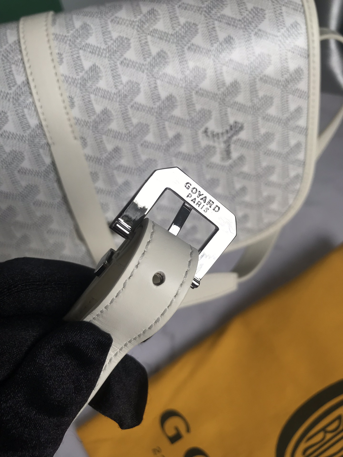 Goyard Goyardine Belvedere PM Messenger Bag White