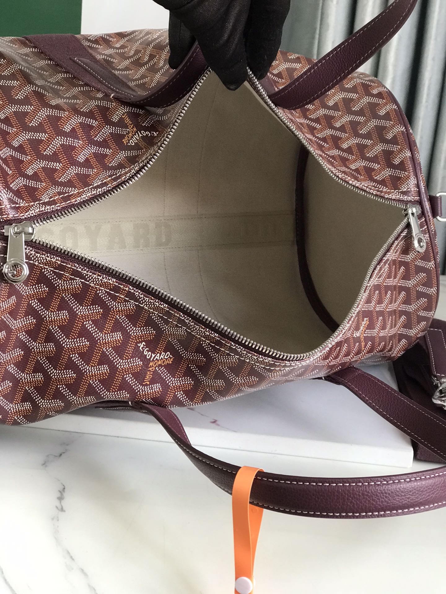 Goyard Barrel 40 Sports Bag Burgundy