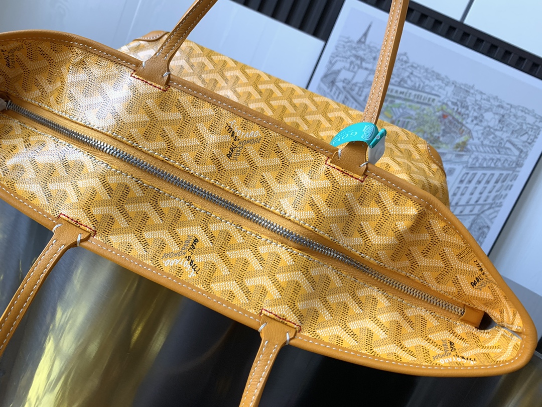 Goyard Yellow Goyardine Coated Canvas and Leather Saint Louis PM Tote Goyard |