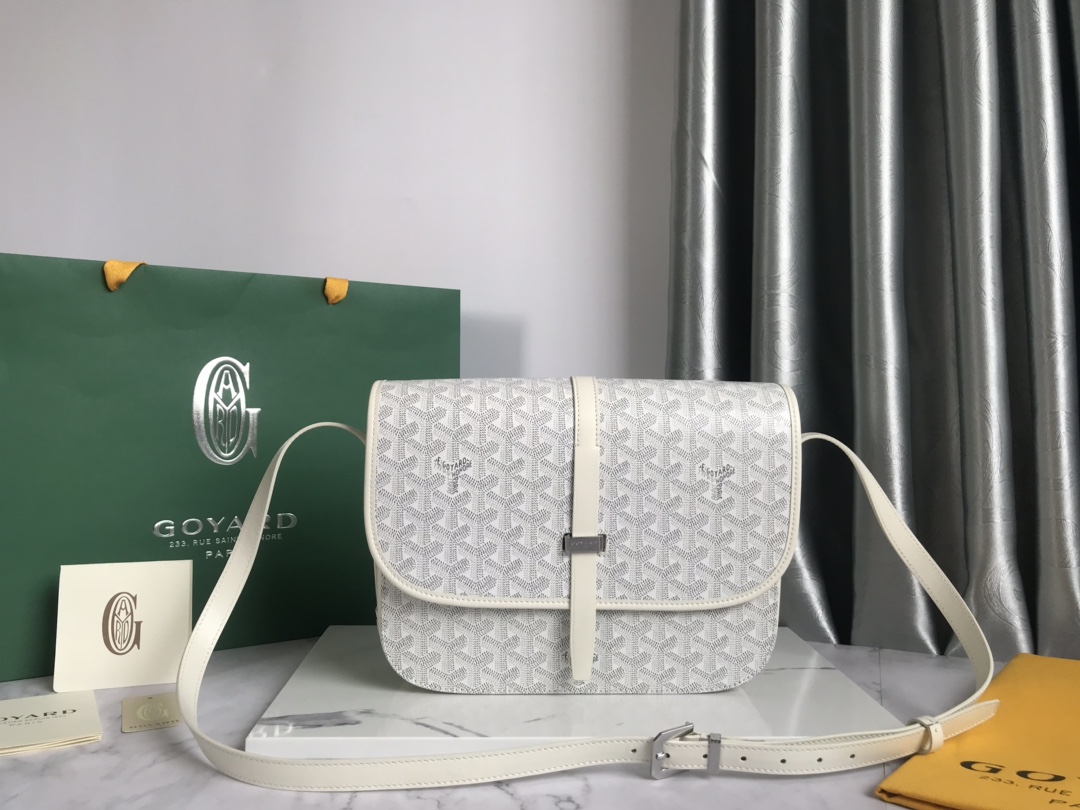 Goyard Goyardine Belvedere PM Messenger Bag White