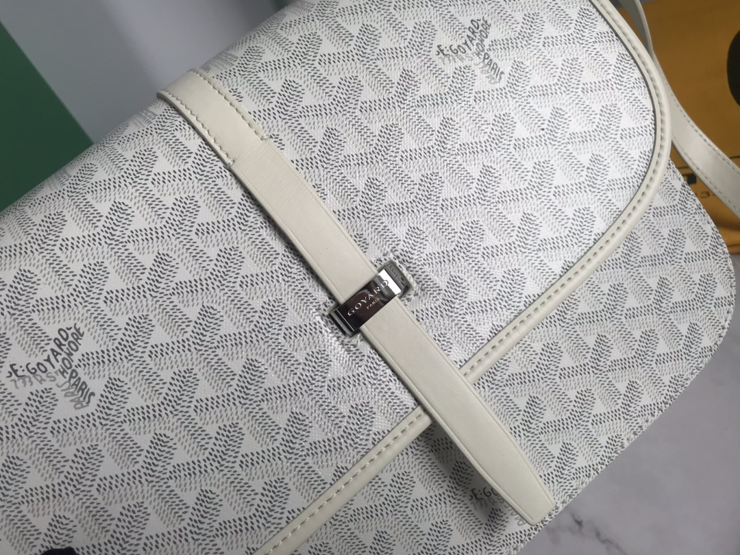 Goyard Goyardine Belvedere PM Messenger Bag White