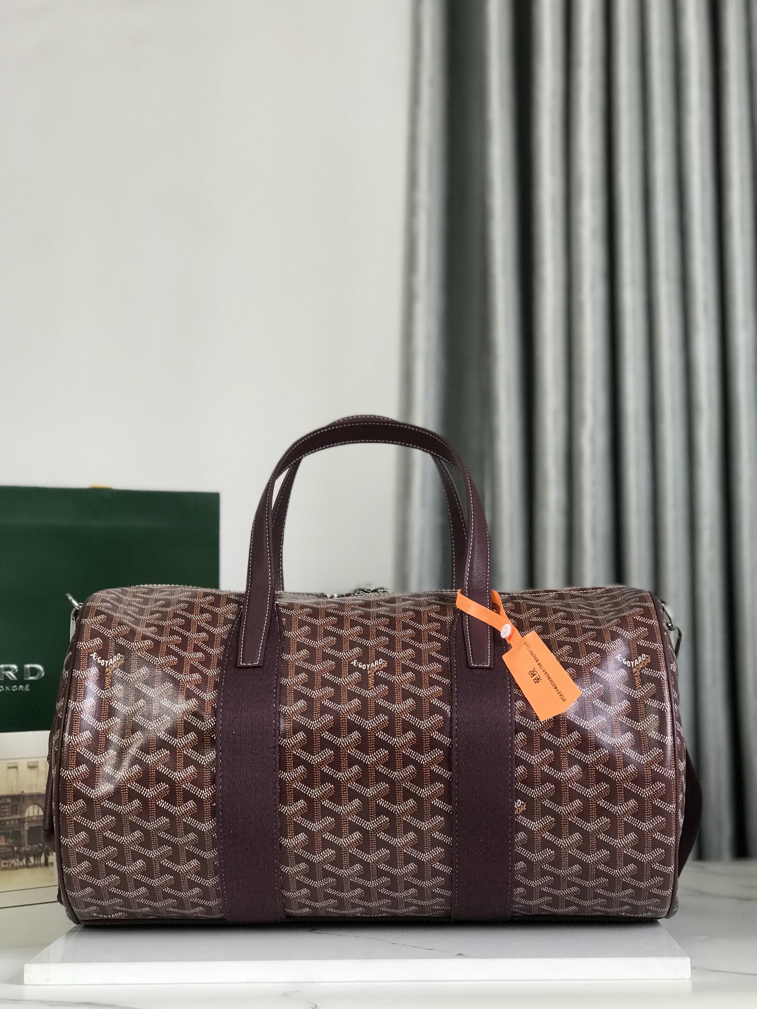 Goyard Barrel 40 Sports Bag Burgundy