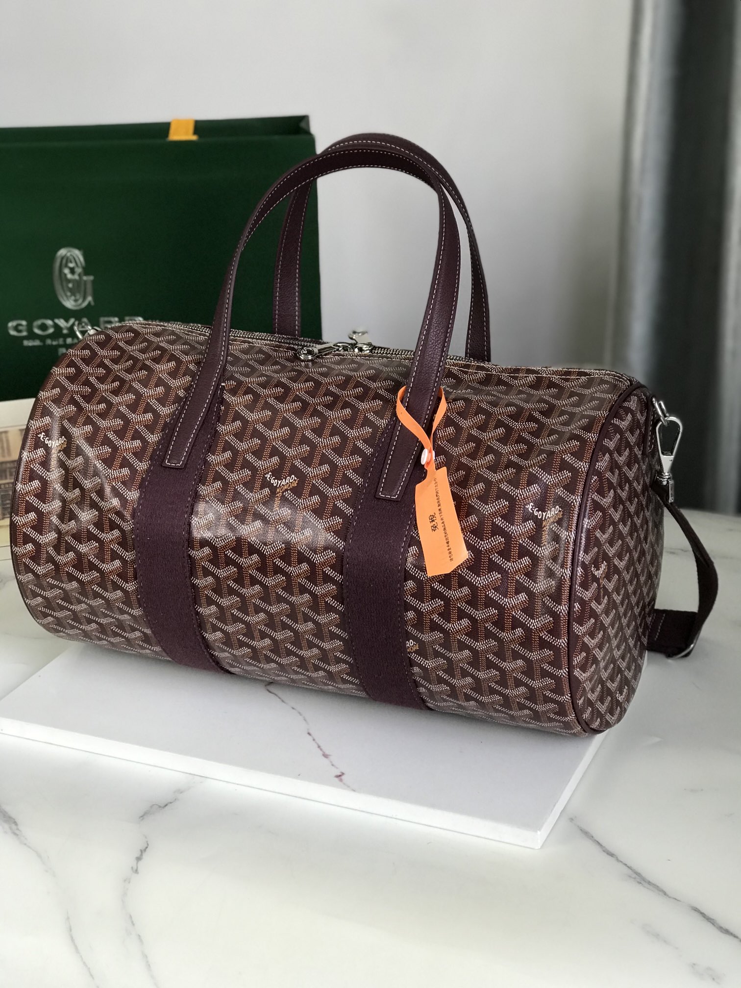 Goyard Barrel 40 Sports Bag Burgundy