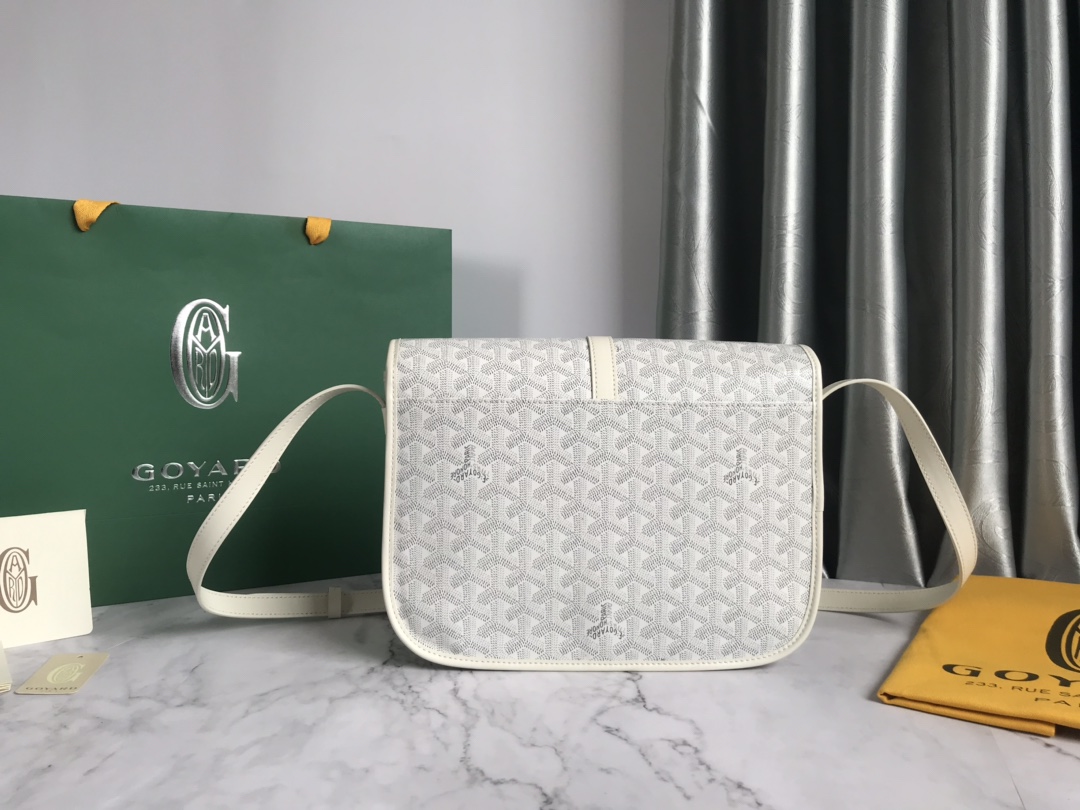 Goyard Goyardine Belvedere PM Messenger Bag White