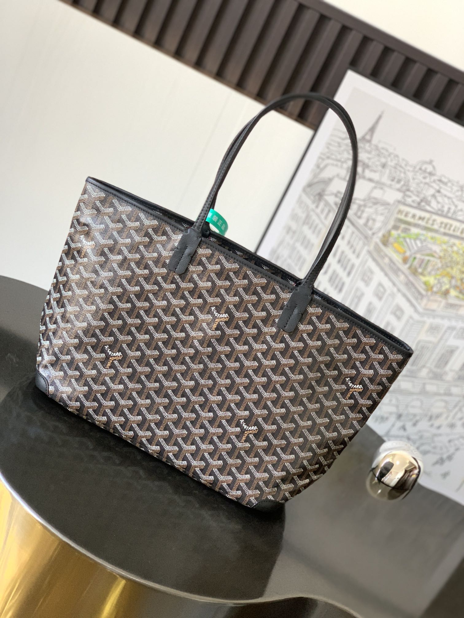 Goyard Black Goyardine Coated Canvas and Leather Saint Louis