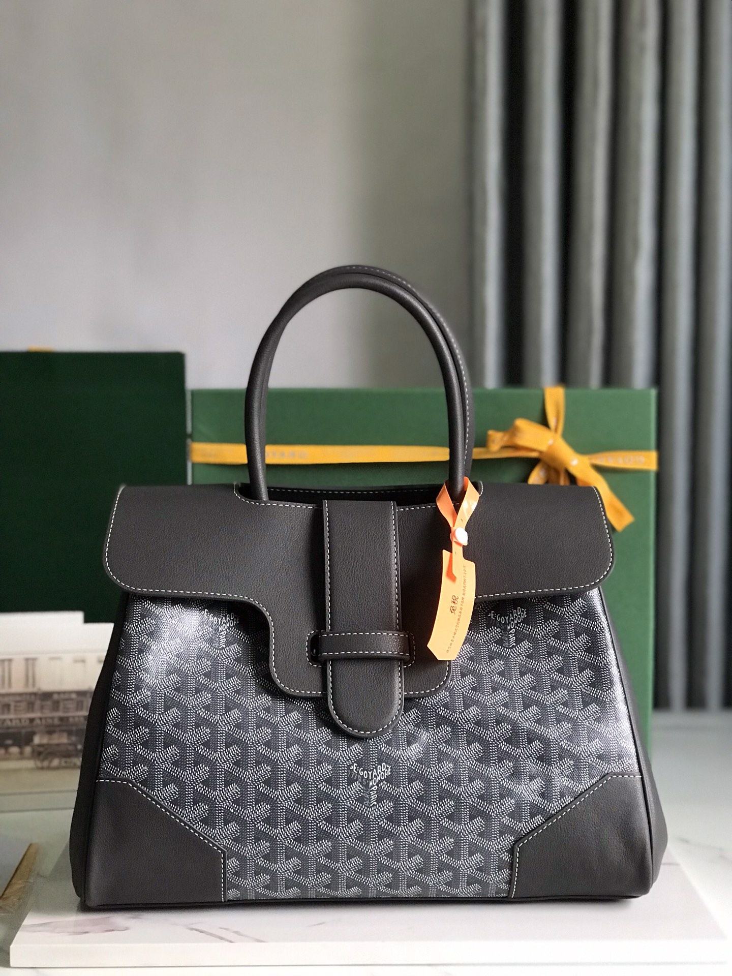 Goyard Sac Saigon Structuré Mini Black Women’s Handbag |