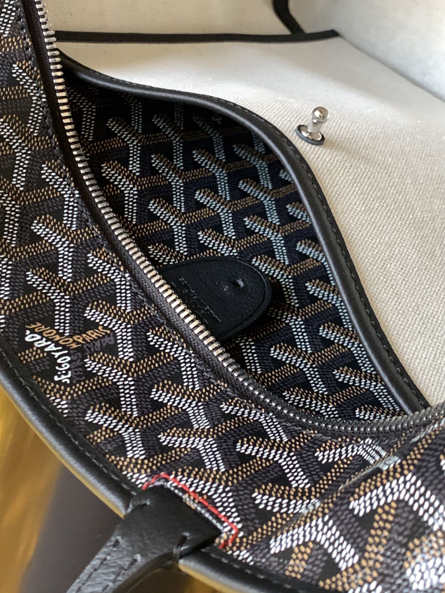 Goyard Black Goyardine Coated Canvas and Leather Saint Louis