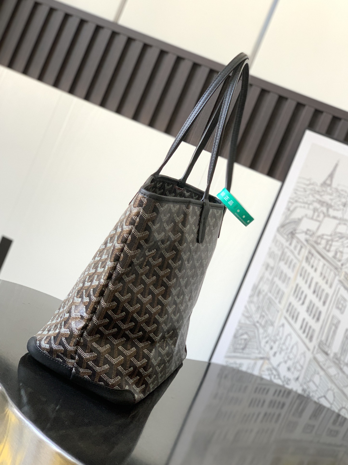 Goyard Black Goyardine Coated Canvas and Leather Saint Louis
