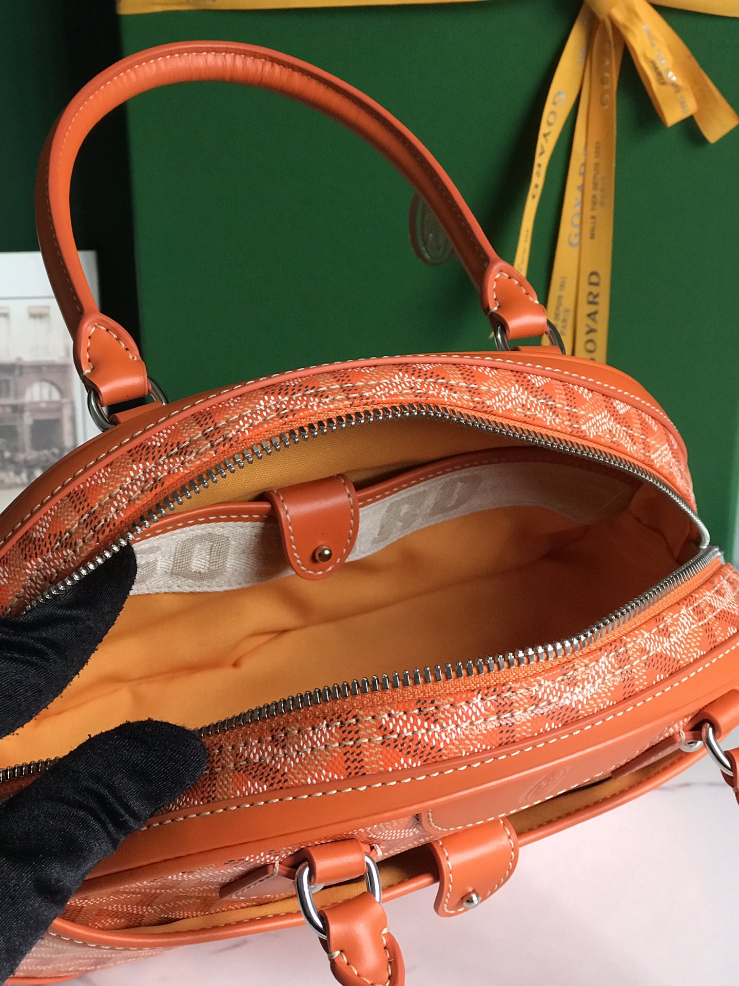 Goyard Saint Jeanne Bag Coated Canvas PM orange