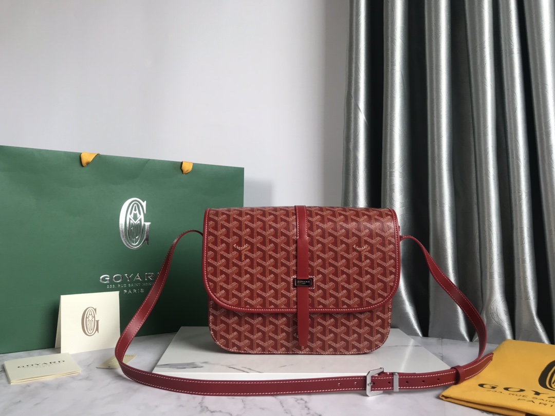 Goyardine Belvedere II MM Red Cloth ref.984489