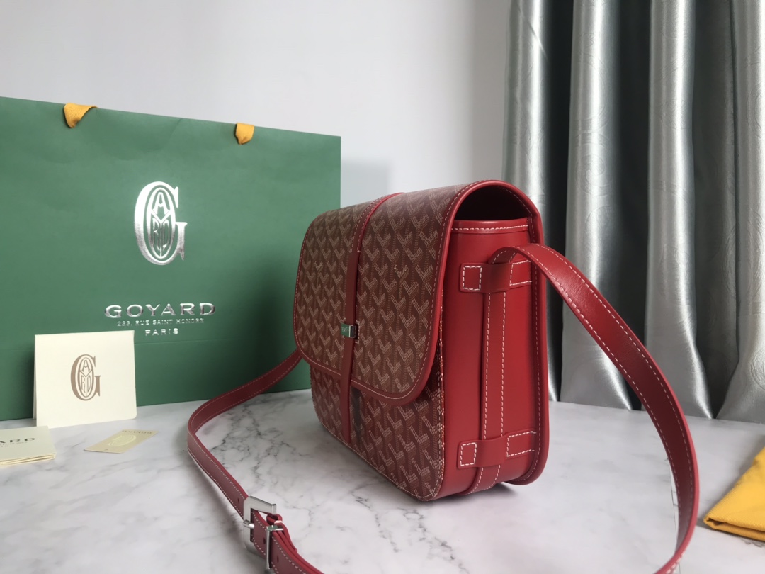 Goyardine Belvedere II MM Red Cloth ref.984489