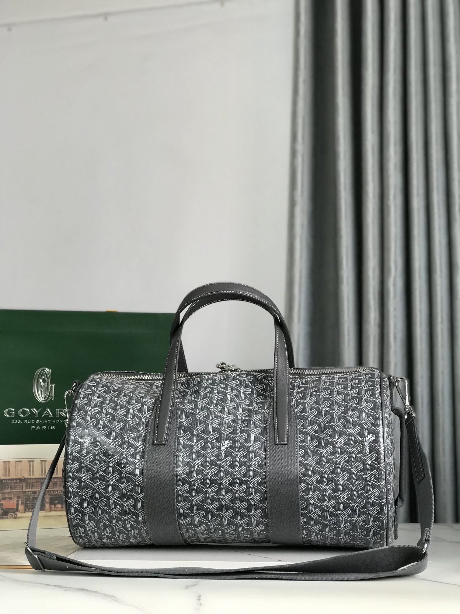 Goyard Barrel 40 Sports Bag gray