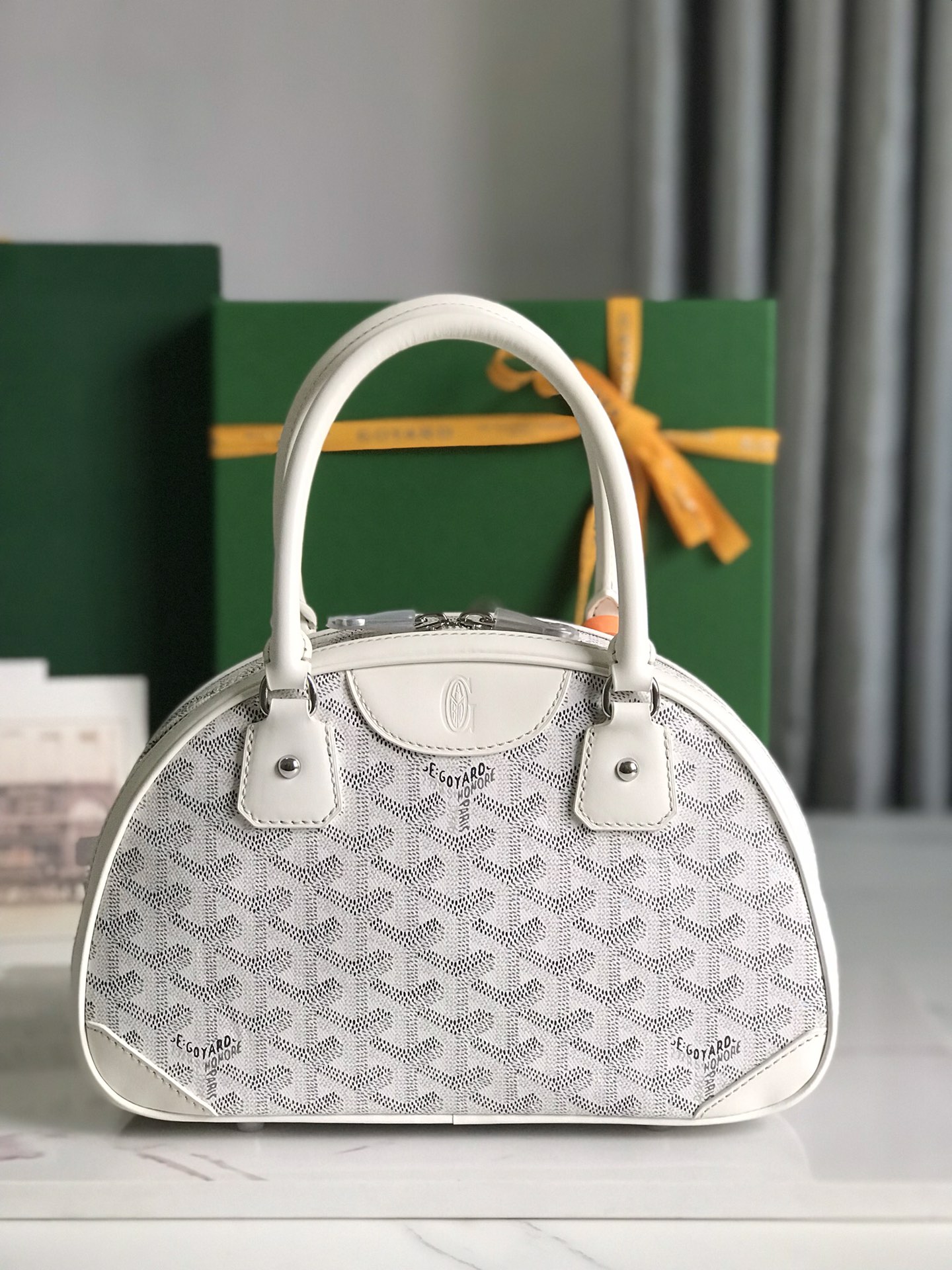 Goyard Saint Jeanne Bag Coated Canvas PM white