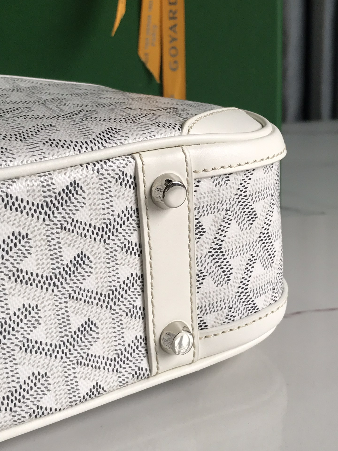 Goyard Saint Jeanne Bag Coated Canvas PM white