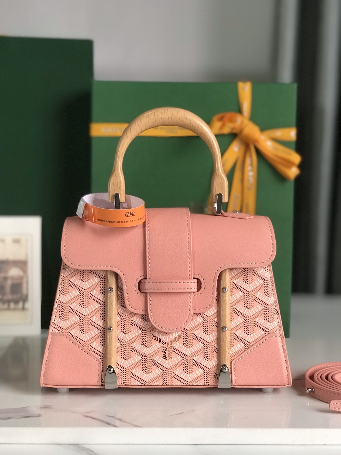 Goyard Saigon Structure Nano Bag Pink Goyardine Silver
