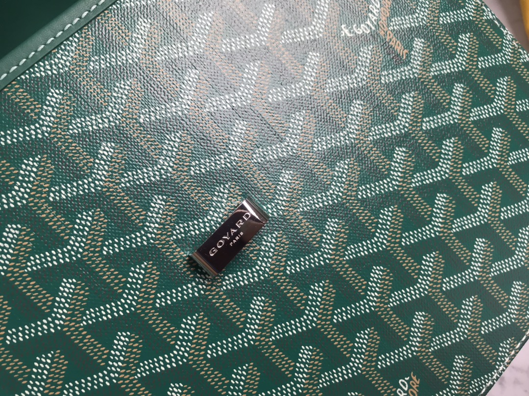 Goyard Green Goyardine Coated Canvas and Leather