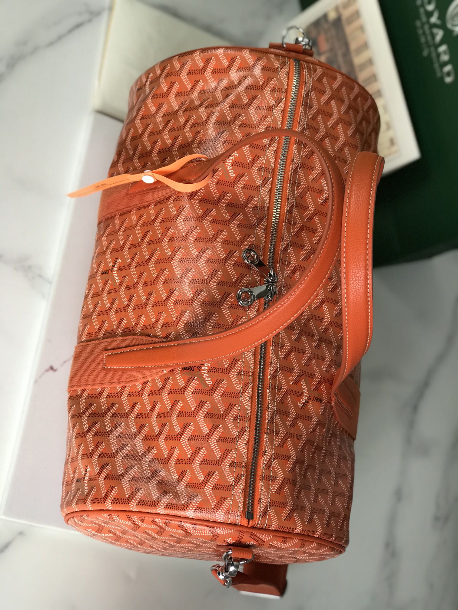 Goyard Barrel 40 Sports Bag Orange –