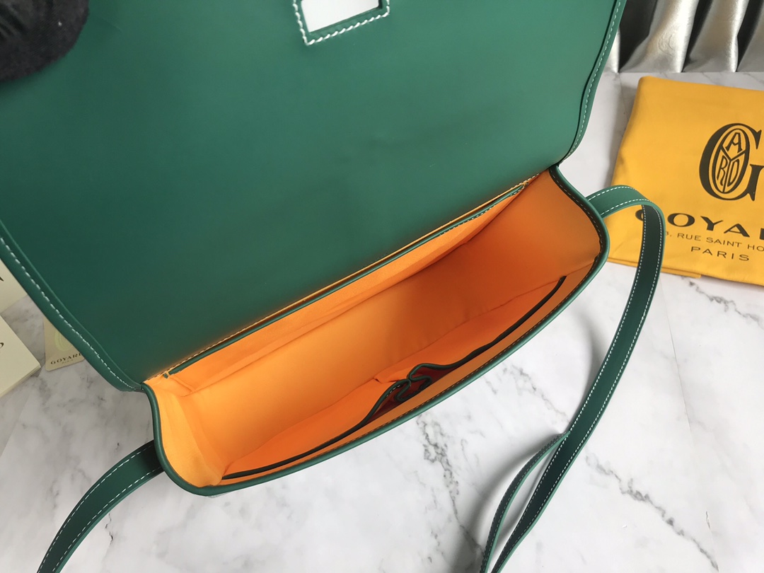 Goyard Green Goyardine Coated Canvas and Leather
