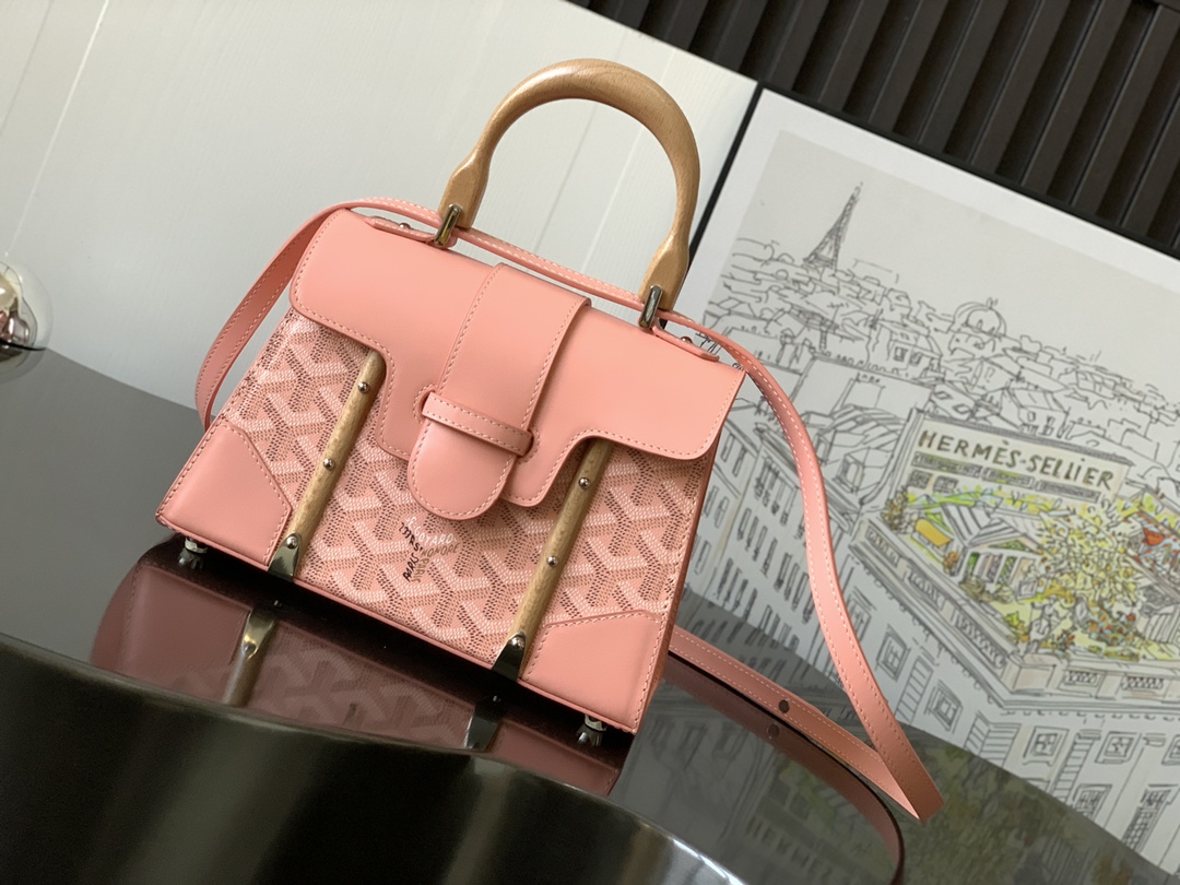 oyard Saigon Structure Nano Bag Pink Goyardine Silver