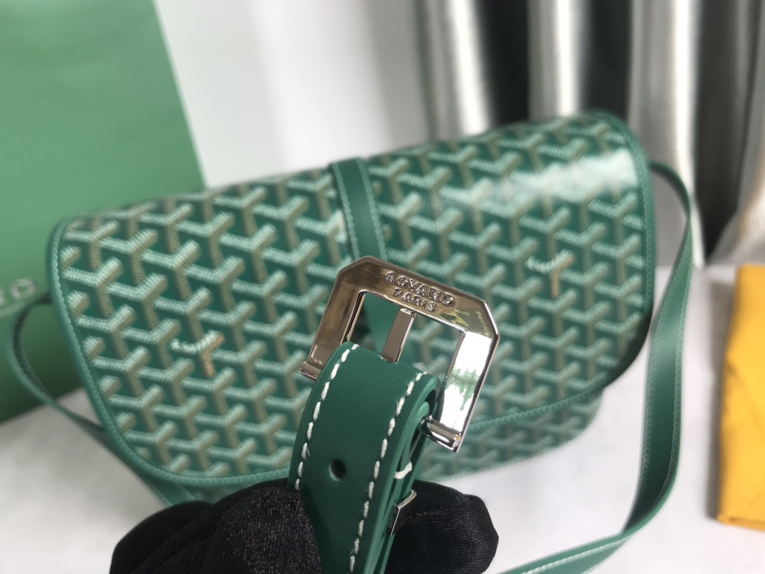 Goyard Green Goyardine Coated Canvas and Leather