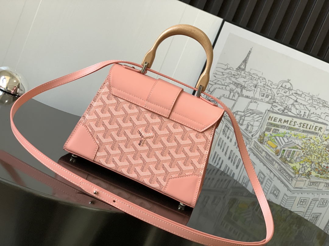 oyard Saigon Structure Nano Bag Pink Goyardine Silver