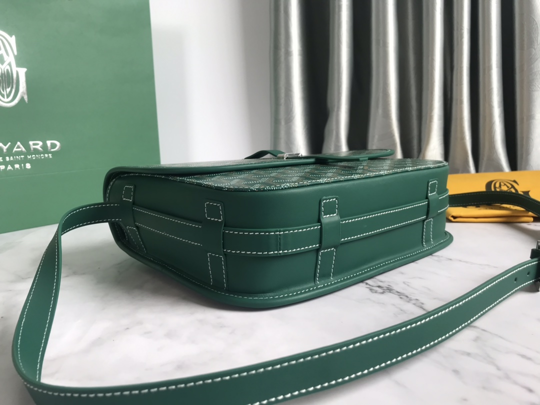 Goyard Green Goyardine Coated Canvas and Leather