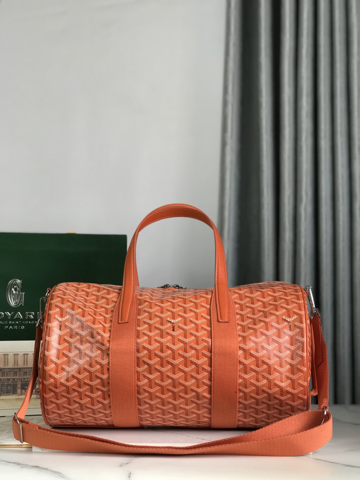 Goyard Barrel 40 Sports Bag Orange –