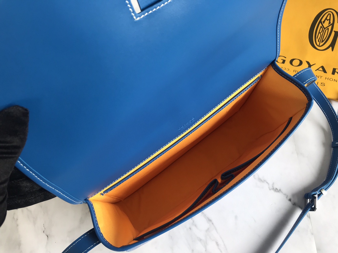 GOYARD Goyardine Belvedere MM Bag Sky Blue