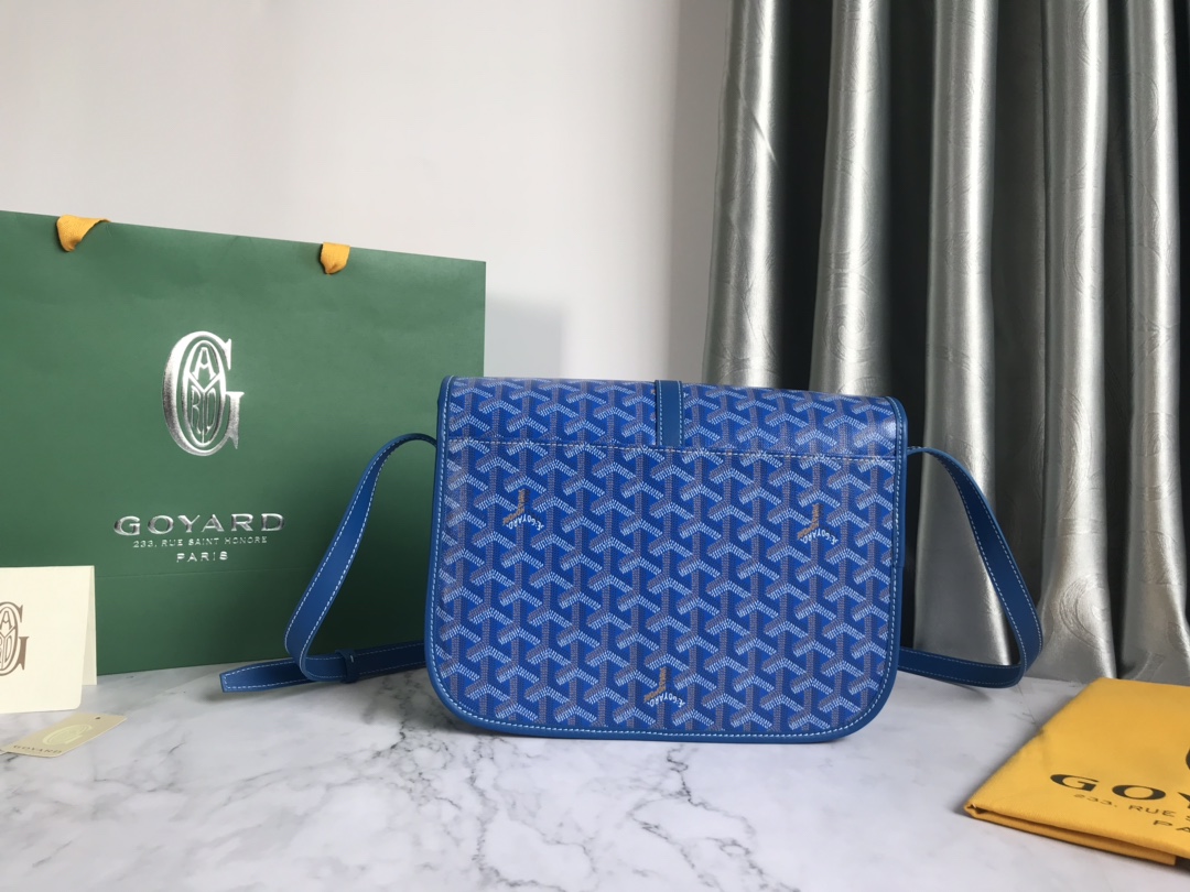 GOYARD Goyardine Belvedere MM Bag Sky Blue