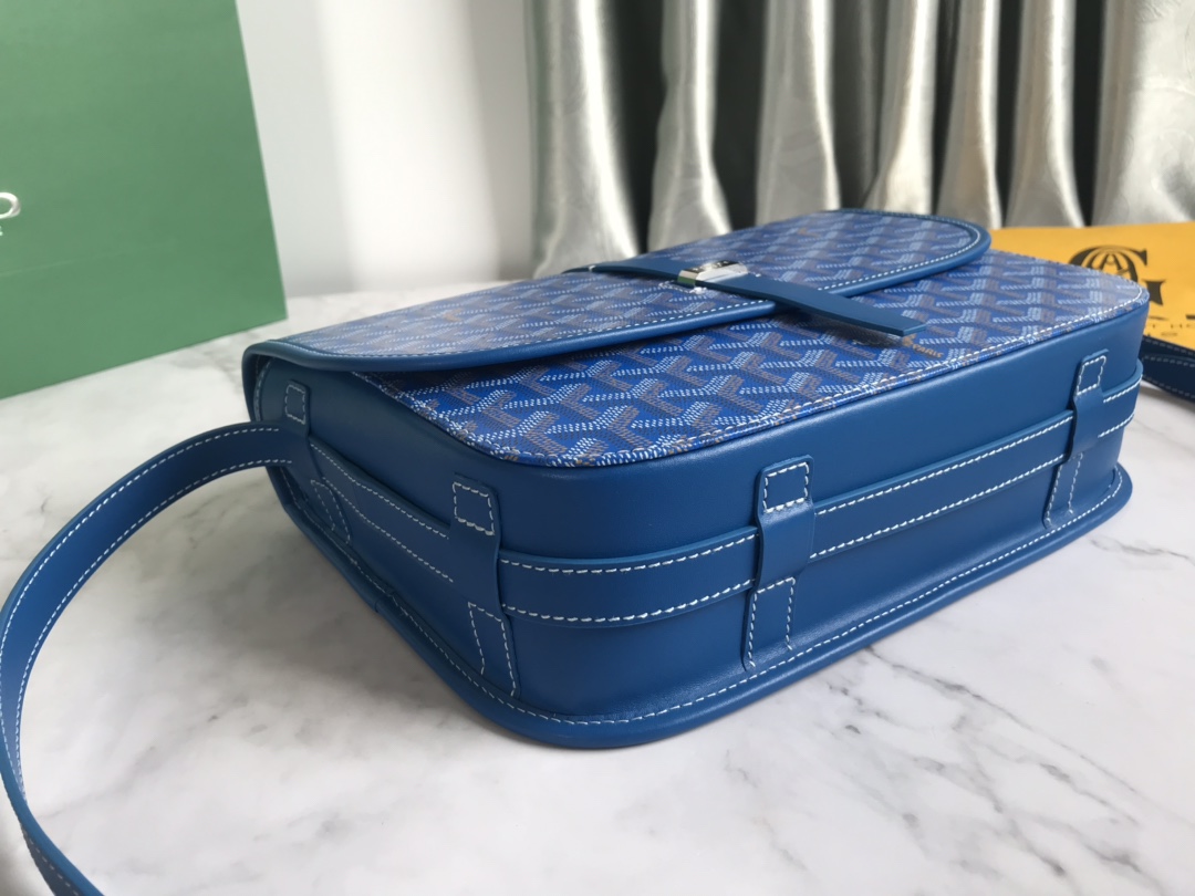 GOYARD Goyardine Belvedere MM Bag Sky Blue