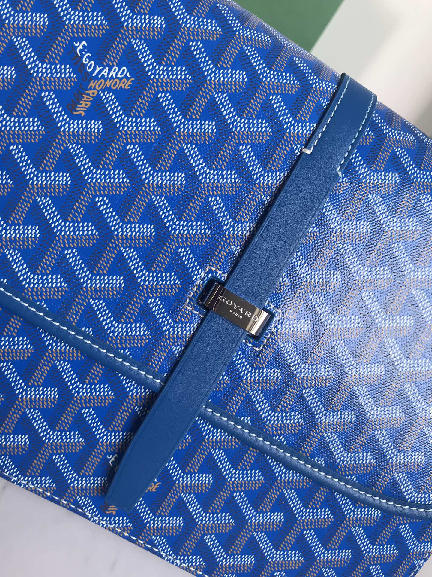 GOYARD Goyardine Belvedere MM Bag Sky Blue