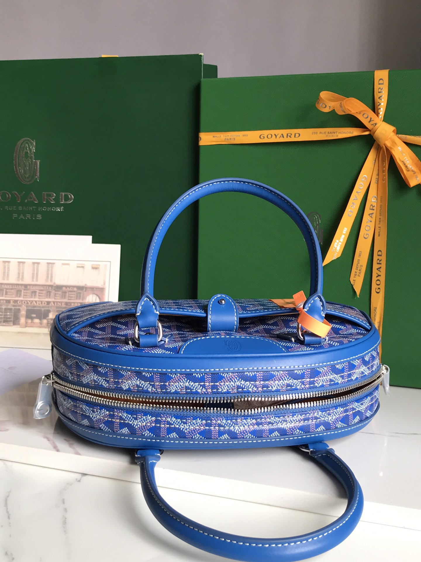 Goyard Saint Jeanne Bag Coated Canvas PM blue