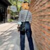 GOYARD Saigon PM Chevron Print Canvas Bag –black