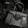 GOYARD Saigon PM Chevron Print Canvas Bag –black
