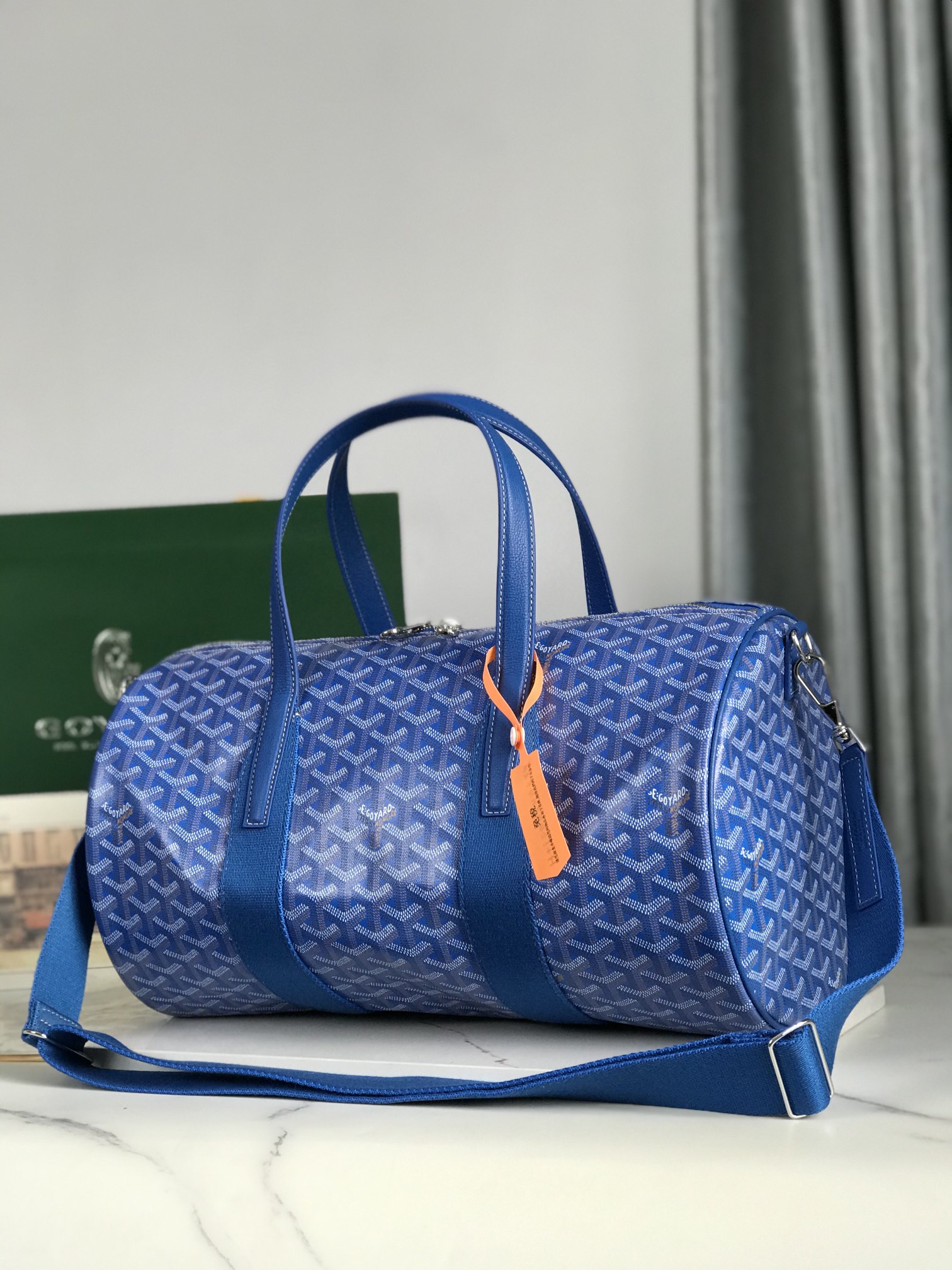 Goyard Blue Barrel 40 Sports Bag Online at Groupie