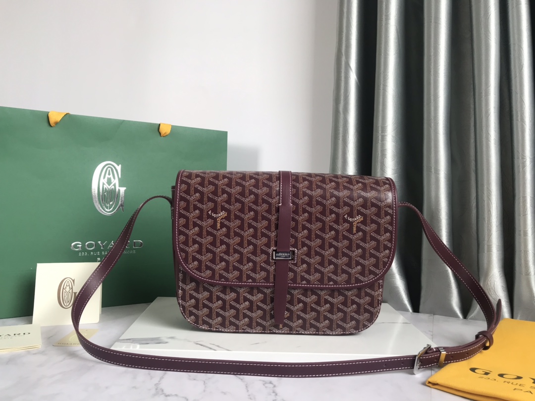 GOYARD Goyardine Belvedere II MM Messenger Bag Bordeaux 752581