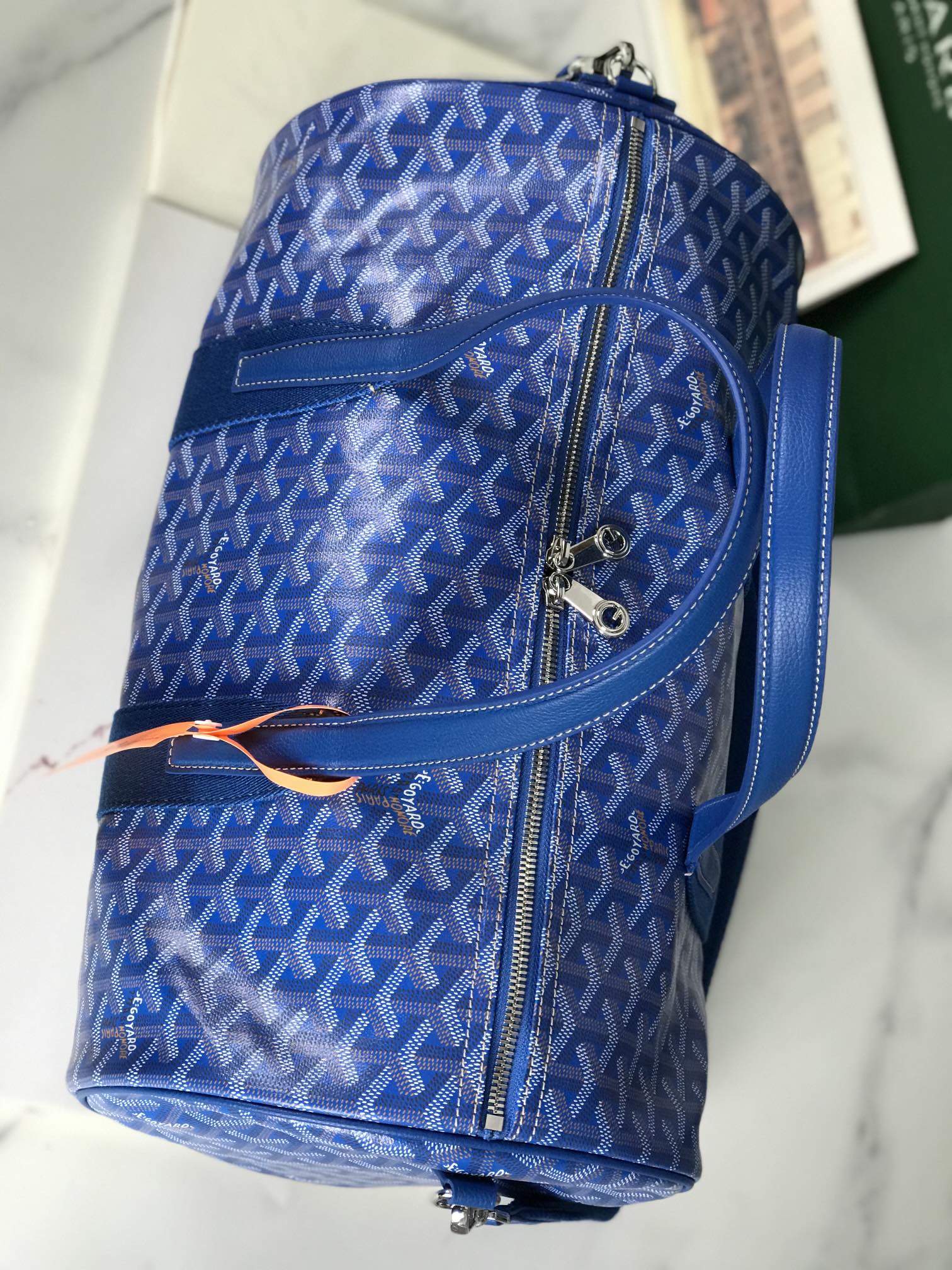 Goyard Blue Barrel 40 Sports Bag Online at Groupie
