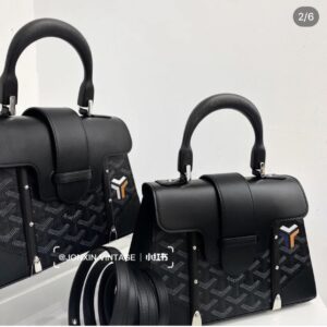 GOYARD Saigon PM Chevron Print Canvas Bag –black