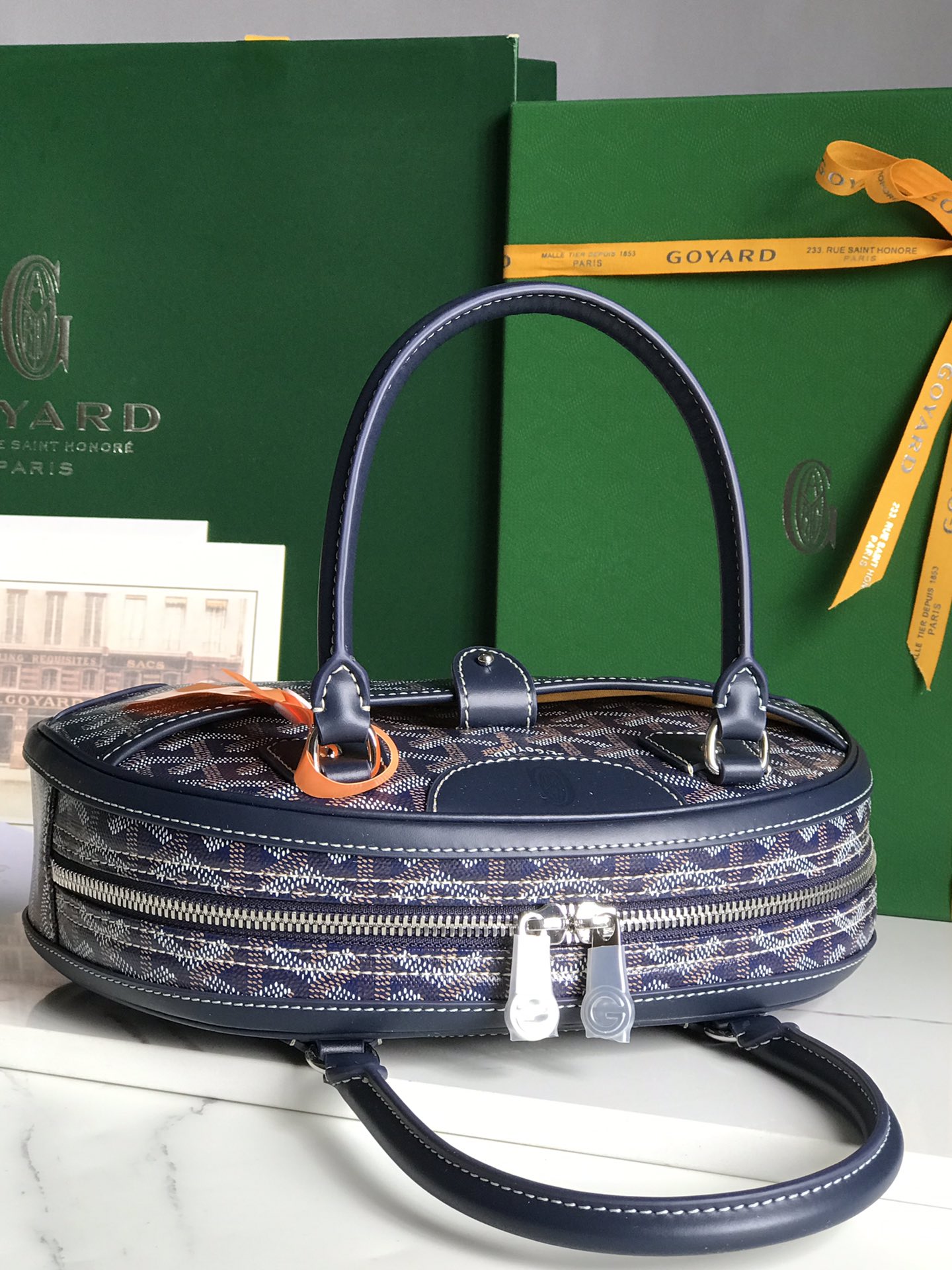 Goyard Saint Jeanne Bag Coated Canvas PM blue navy