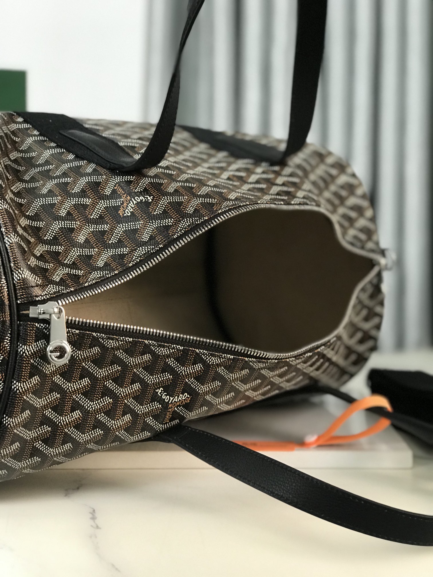 Goyard Barrel 40 Sports Bag Black Hand Duffle Purse Mens
