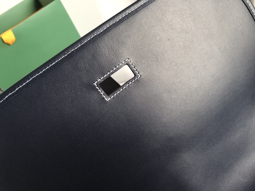 Goyard Navy Blue Goyardine Coated Canvas and Leather