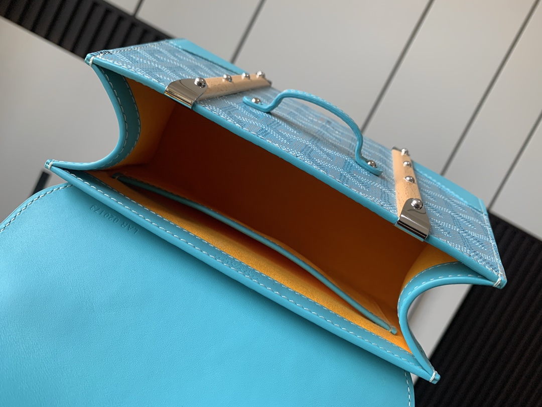 Saigon Top Handle Bag Coated Canvas with Leather PM bag blue sky
