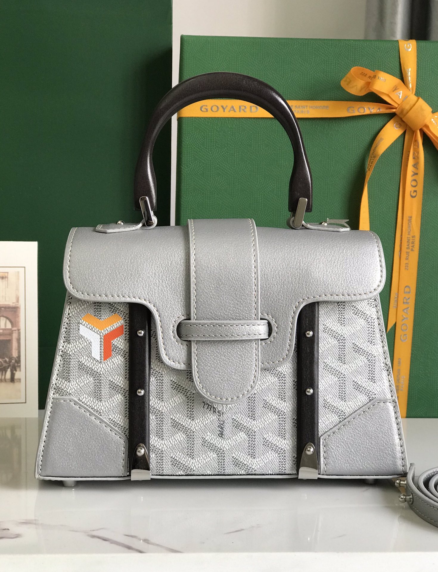 Silver Goyard Sac Saigon Mini Structure MATIGNON  00619