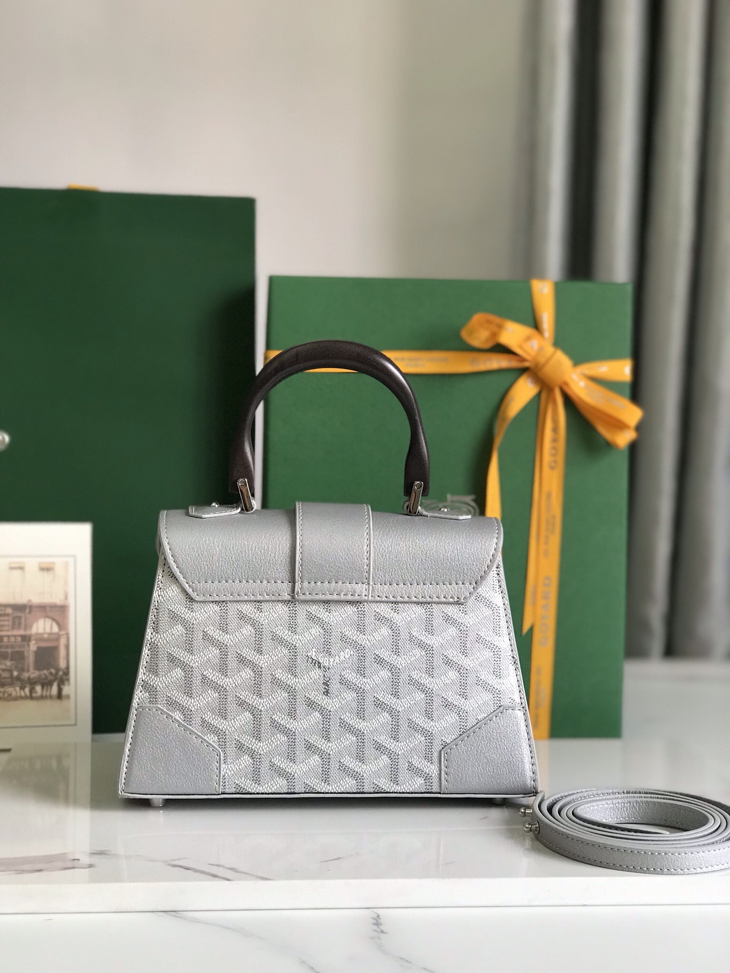 Silver Goyard Sac Saigon Mini Structure MATIGNON  00619