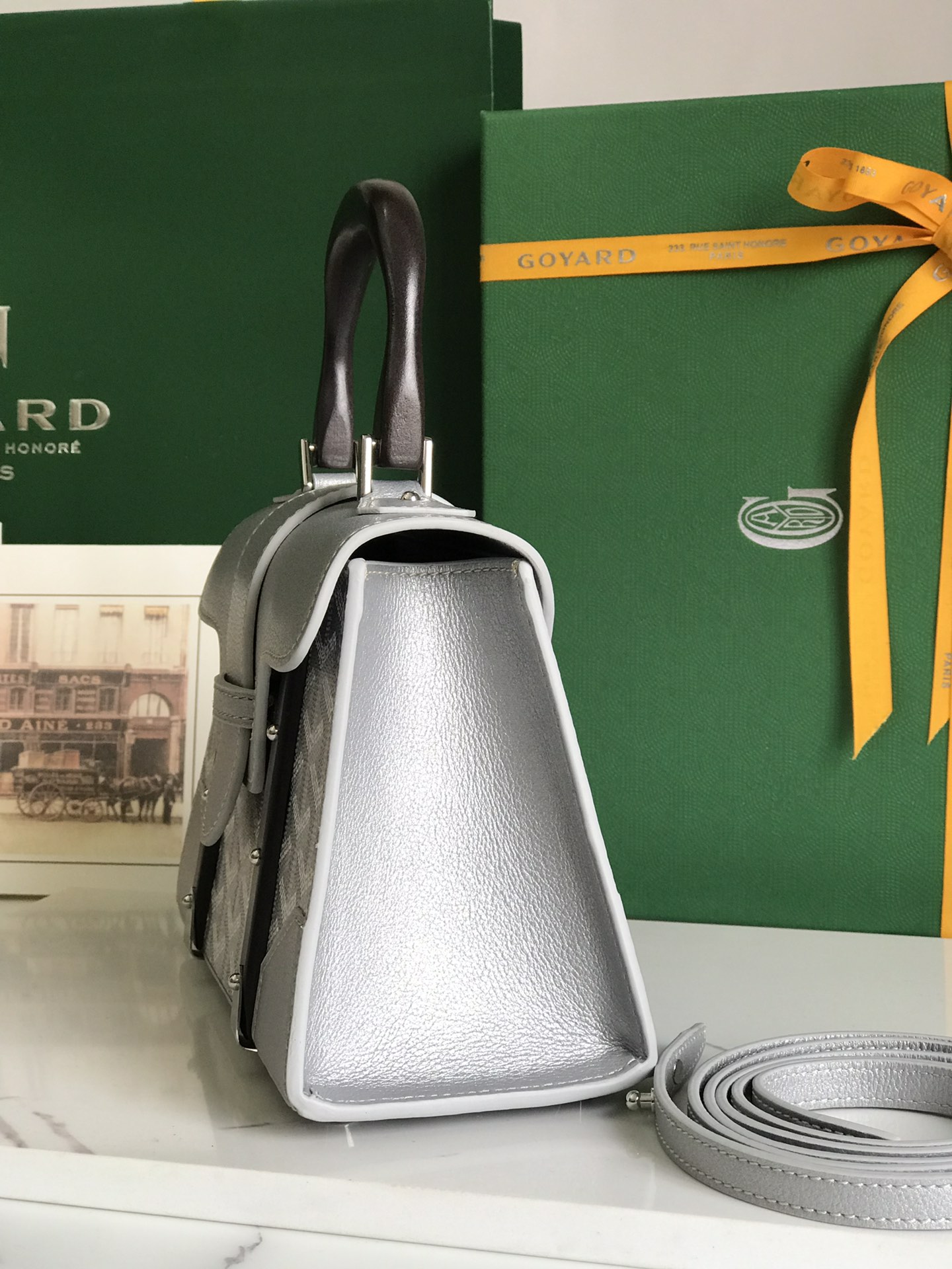 Silver Goyard Sac Saigon Mini Structure MATIGNON  00619