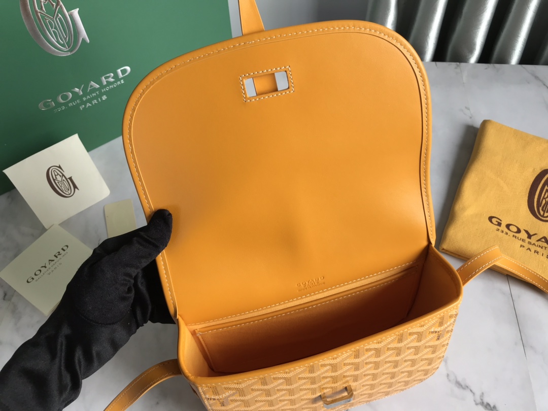 GOYARD Goyardine Belvedere II PM Messenger Bag Yellow