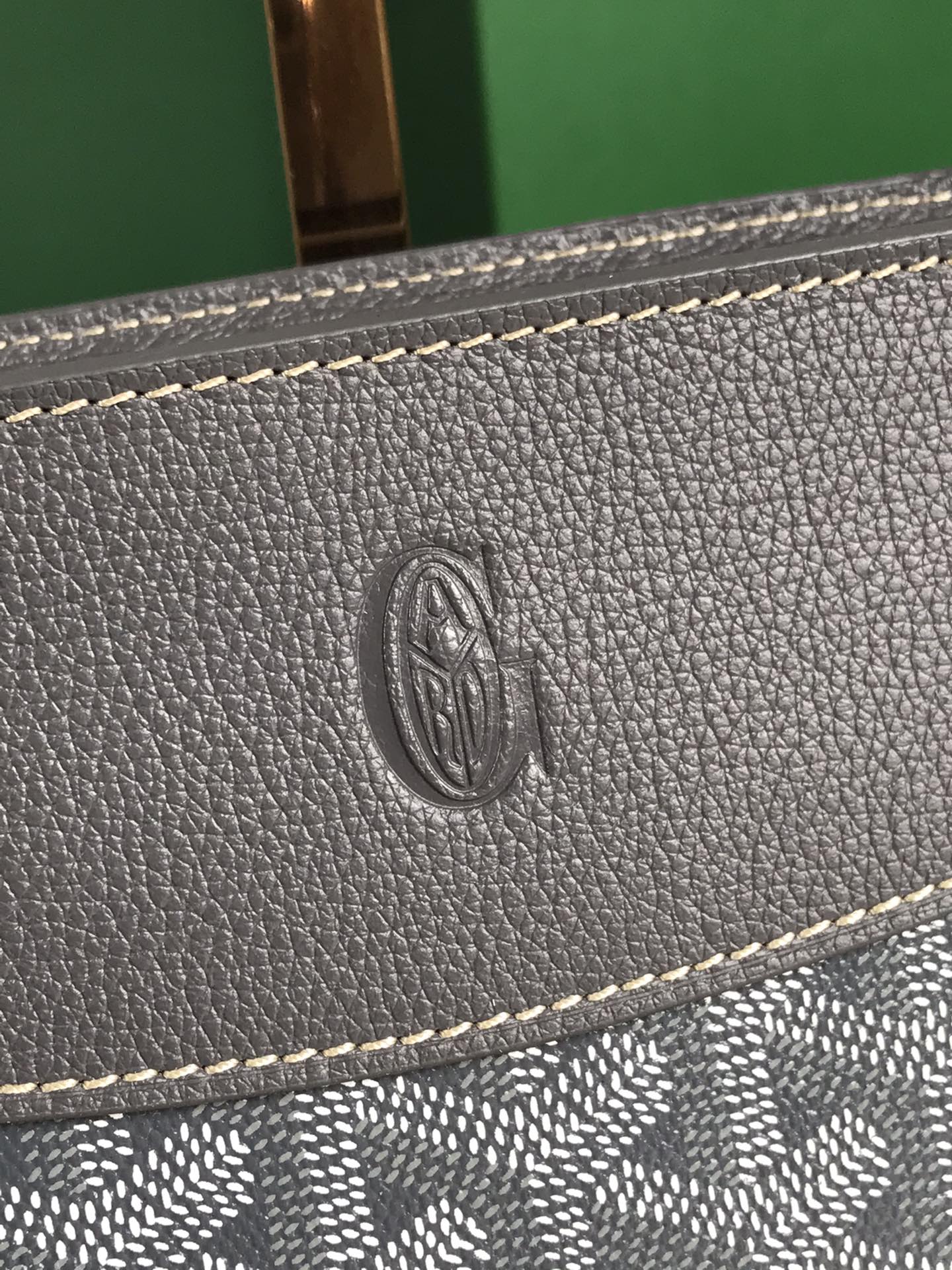 Goyard Grey Goyardine Canvas And Chevroches Calfskin