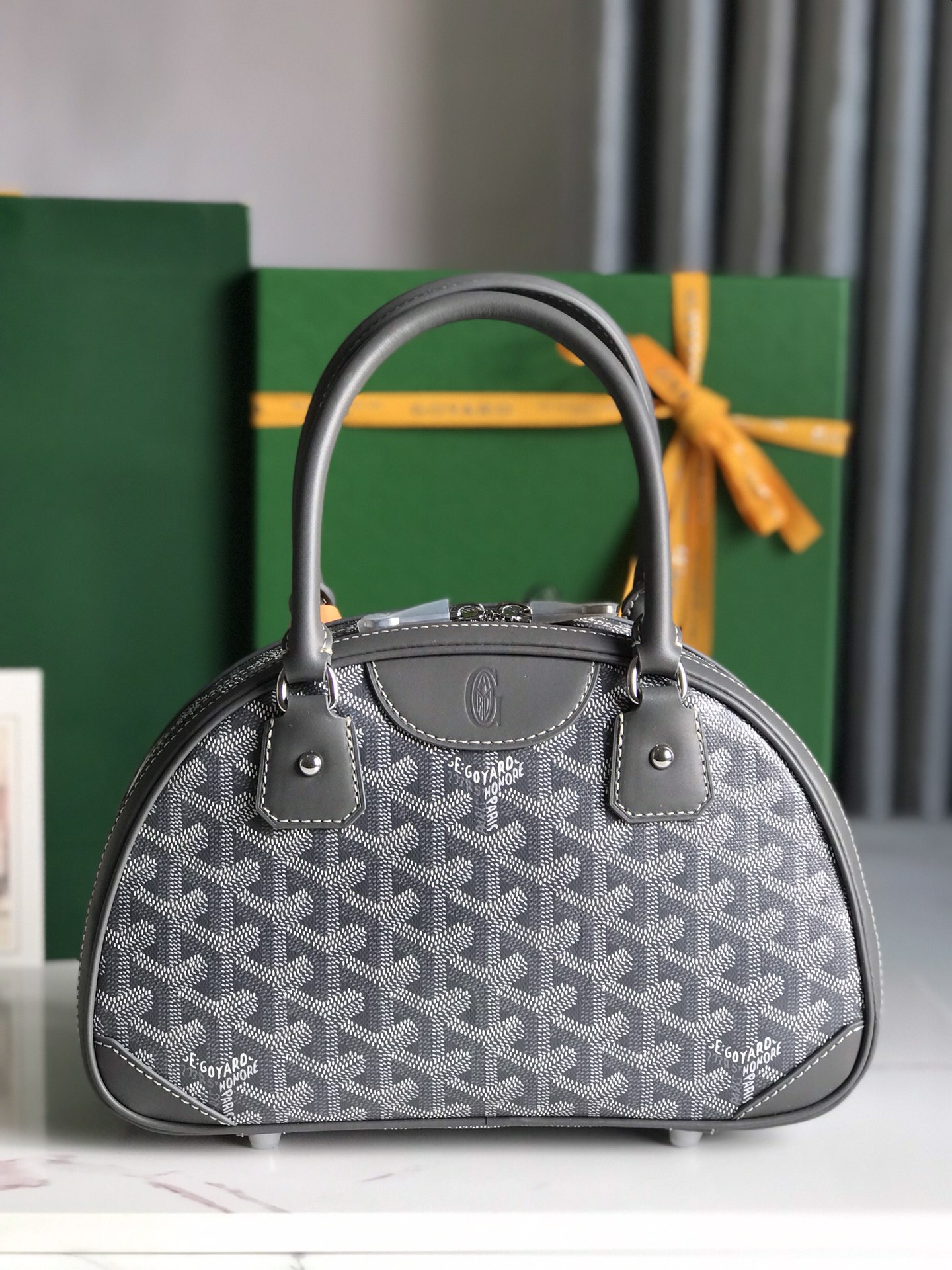 Goyard St. Jeanne MM Handbag Gray PVC Canvas Grey Cloth