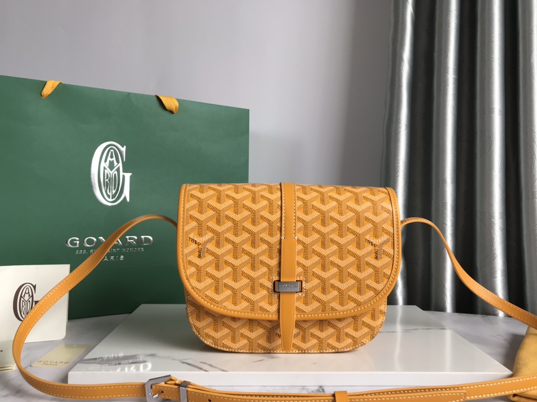 GOYARD Goyardine Belvedere II PM Messenger Bag Yellow